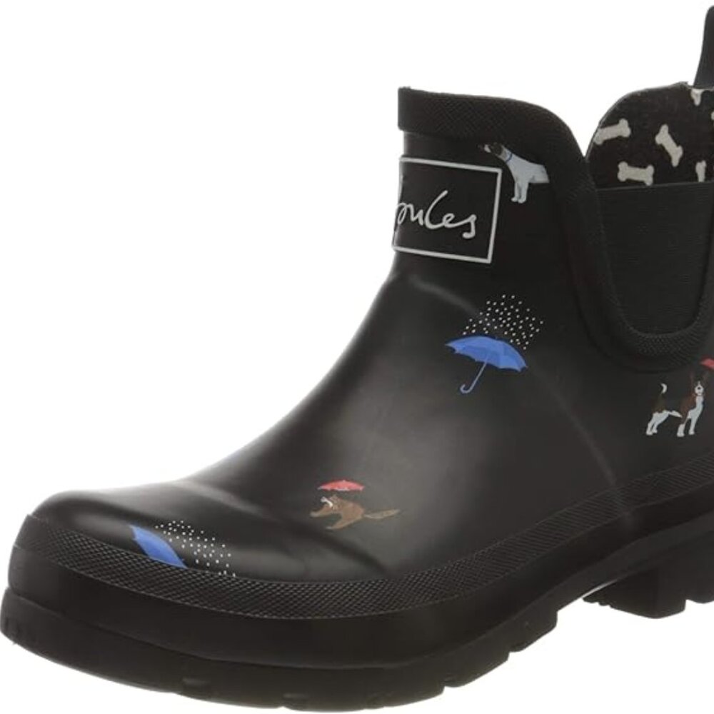 Joules Women's Wellibob Dogs Cats Rain Boot size 7 EU 38